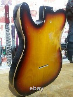 Telecaster Body 3T Sunburst Heavy Relic Nitro 2 piece Alder USA spec