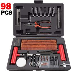 Tire Plug Repair Kit Heavy Duty Flat Patch Puncture Fix Tools Car Truck 98Pcs