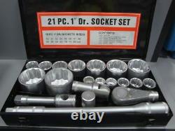 Toolzone Heavy Duty 1 Drive Socket Set 21 Piece Metric 30 80mm