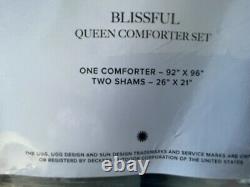 UGG $278 Blissful Queen Sherpa Quilted Comforter 3 Piece Set NEW Seal Grey Heavy