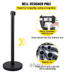 VEVOR Crowd Control Stanchion Post Barrier 4 Pieces with 6.6 ft/2 m Black Belt