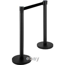 VEVOR Crowd Control Stanchion Post Barrier 4 Pieces with 6.6 ft/2 m Black Belt