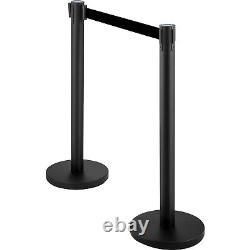 VEVOR Crowd Control Stanchion Post Barrier 4 Pieces with 6.6 ft/2 m Black Belt