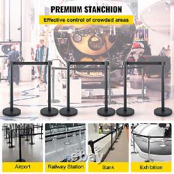 VEVOR Crowd Control Stanchion Stanchion Set 6 Pieces with 6.6 ft/2 m Black Belt