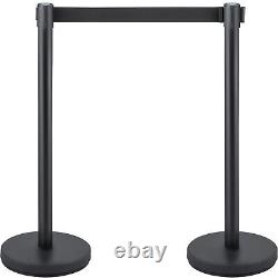 VEVOR Crowd Control Stanchion Stanchion Set 6 Pieces with 6.6 ft/2 m Black Belt