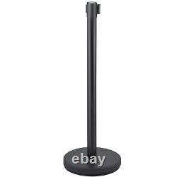 VEVOR Crowd Control Stanchion Stanchion Set 6 Pieces with 6.6 ft/2 m Black Belt