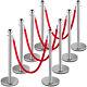 Vevor Crowd Control Stanchion Stanchion Set 8 Pieces With Red Velvet Rope-silver