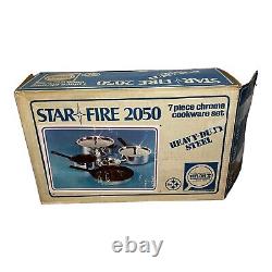 VTG Star Fire 2050 Heavy Duty Steel 7 Piece Chrome Cookware Set NEW IN BOX