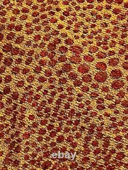 VTG Upholstery Fabric Leopard Red & Gold Color 6 + Yards NOS One Piece