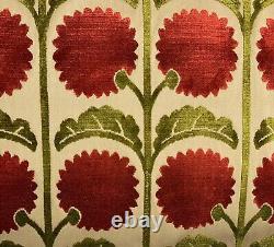 Vervain Vivienne Velour Pomegranite Velvet Designer Fabric 1.1 yard piece