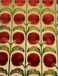 Vervain Vivienne Velour Pomegranite Velvet Designer Fabric 1.1 yard piece