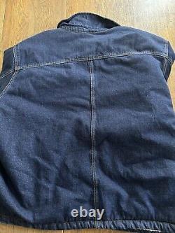 Vintage NOS Wrangler Heavy Winter Denim Coat Jacket Patch Sherpa Lined 3xl