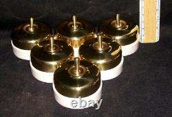 Vintage Plain Brass & Ceramic 2 Way Electric Switch Button Home Decor Set Of 6 #