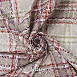 Voyage Maison Lythmore Plum Check Fabric 13m Roll Country Plaid Curtains