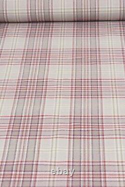 Voyage Maison Lythmore Plum Check Fabric 13m Roll Country Plaid Curtains