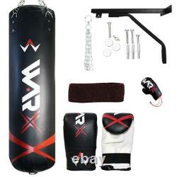 WARX 10 Piece Boxing Set 5ft Filled Heavy Punch Bag, Gloves, Chain, Bracket& etc