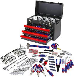 WORKPRO 408-Piece Mechanics Tool Set with 3-Drawer Heavy Duty Metal Box W009044A