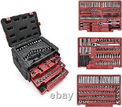 WORKPRO Drive Socket Set 450Piece 1/2,1/4,3/8, CR-V Metric and Imperial Socket
