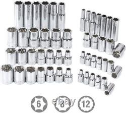 WORKPRO Drive Socket Set 450Piece 1/2,1/4,3/8, CR-V Metric and Imperial Socket