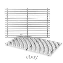Weber Replacement Cooking Grates Stainless Steel Heavy-Duty Silver (2-Pieces)