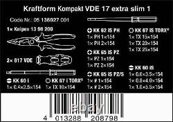 Wera 136027 17 Piece VDE Kraftform Kompakt Screwdriver & Knipex Multi Plier Set