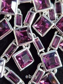 Women Choker Heavy 26X3cms Magenta Garnet In A White Gold Finish Designer Piece