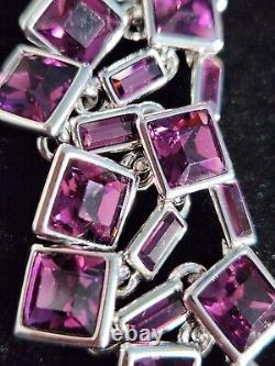 Women Choker Heavy 26X3cms Magenta Garnet In A White Gold Finish Designer Piece