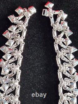 Women Choker Heavy 26X3cms Magenta Garnet In A White Gold Finish Designer Piece