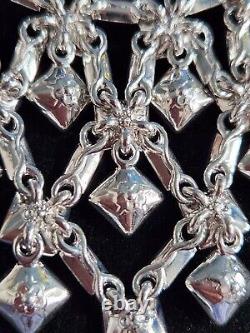 Women Choker Heavy 26X3cms Magenta Garnet In A White Gold Finish Designer Piece