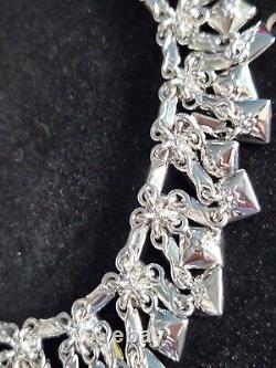 Women Choker Heavy 26X3cms Magenta Garnet In A White Gold Finish Designer Piece