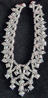 Women Choker Heavy 26X3cms Magenta Garnet In A White Gold Finish Designer Piece