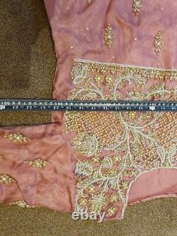 Womens Pink heavy embroidery Pakistani / Indian Wedding, Party Suit 3 Piece New