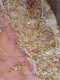 Womens Pink heavy embroidery Pakistani / Indian Wedding, Party Suit 3 Piece New