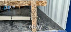 Wooden Hand Carved/sculptured Indoor/ Garden Bench Ornate Heavy One Piece 3 Seat
