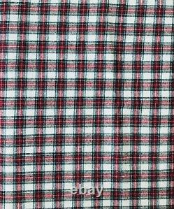 Wool Plaid Fabric 3 yds 5 in x 56 in Beautiful Red Green White Christmas Colors