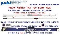 YUKI NEOX KENTA TRT SURF ROD+FREE ROD CASE 3pc BEACHCASTER FUJI TITANIUM GUIDES