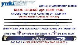 YUKI NEOX LEGEND TORZITE 3pc SURF ROD+BAG+FREE CASE SLHMC CARBON SEA BEACHCASTER
