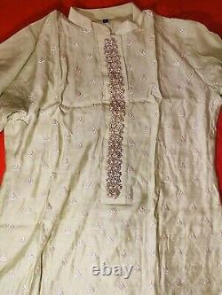 3 Piece New Indian Pakistani Wedding Eid Shalwar Kameez Embroidered Heavy Pearls