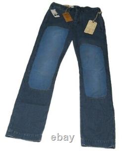 $398 Polo Ralph Lauren Rrl Hommes Patchwork Patch Heavy Jeans Pantalon Navy Blue 31/32