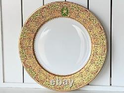 Assiette à dîner de De Lamerie, lourdement dorée, en forme de bouton de rose, HM Sultan d'Oman, commandée, 11 pouces.