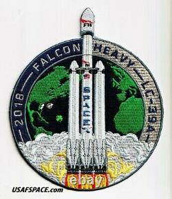 Authentic Spacex Falcon Heavy 2018 Lc-39a Lancement Inaugural Fh 5 7/8 Patch