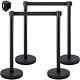 Barrière De Contrôle De Foule Vevor Avec Poteau Stanchion 4 Pièces Et Ceinture Noire De 2 M/6,6 Ft