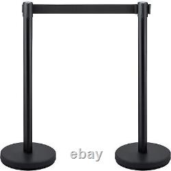 Barrière de contrôle de foule VEVOR avec poteau stanchion 4 pièces et ceinture noire de 2 m/6,6 ft