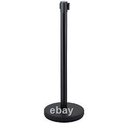 Barrière de contrôle de foule VEVOR avec poteau stanchion 4 pièces et ceinture noire de 2 m/6,6 ft