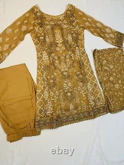 Brand New 3 Piece Heavy Gota Work, Shalwar Kameez Indian Pakistani Dress Small