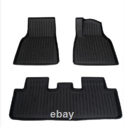 En rupture de stock - Ensemble de tapis TPR noir de 3 pièces pour Tesla Model 3, antidérapant, toutes saisons, durable