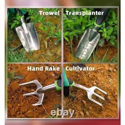 Ensemble d'outils de jardinage en aluminium robuste de 11 pièces, cadeau de jardinage