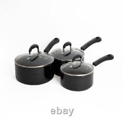 Ensemble de 3 pièces de casseroles robustes en aluminium de qualité avec revêtement antiadhésif de MasterClass