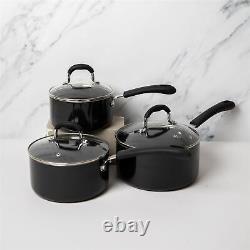 Ensemble de 3 pièces de casseroles robustes en aluminium de qualité avec revêtement antiadhésif de MasterClass