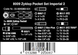 Ensemble de clés à cliquet de poche Wera 8009 Zyklop, 18 pièces (05004281001)